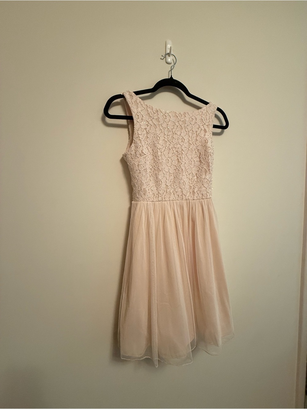 Maurices Cocktail Dress Lace Bodice with Silver Sequins and Tulle Skirt